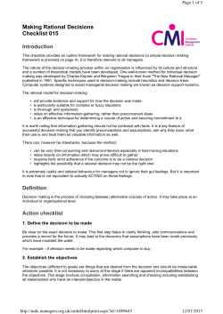 Making Rational Decisions Checklist 015