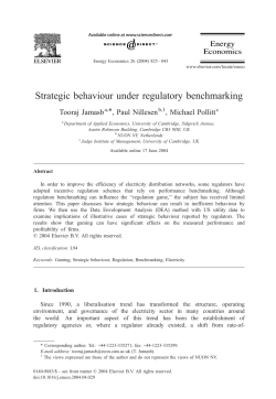 Strategic behaviour under regulatory benchmarking