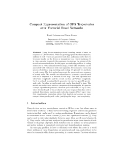 Compact Representation of GPS Trajectories over