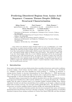 Predicting Disordered Regions from Amino Acid Sequence