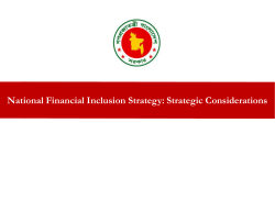 National Financial Inclusion Strategy: Strate Strategy