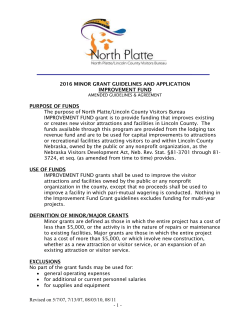 2016 MINOR GRANT GUIDELINES AND APPLICATION