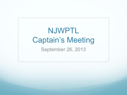 NJWPTL Captain*s Meeting - Ace Sports Admin Home Page