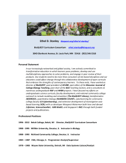 EthelStanleyDec2012CVRef - BioQUEST Curriculum Consortium