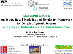 Eco Bond Graphs Dr. Rodrigo Castro I3M&ndash;SESDE 2013. Athens