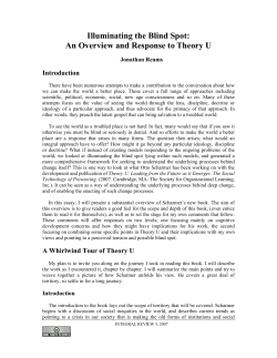 Illuminating the Blind Spot: An Overview and Response to Theory U