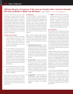 Efficient Breach of Contract: If the Cost to Comply with a Contract