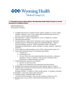 OPIOID PROTOCOL Nonterminal Conditions 1. Complete pain
