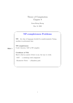 Theory of Computation Chapter 9 NP