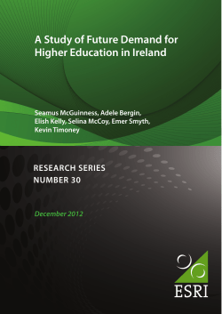 A Study of Future Demand for Higher Education in Ireland