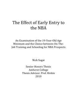 The Effect of Early Entry to the NBA