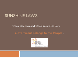 Iowa Sunshine Laws - Iowa Extension Council Association