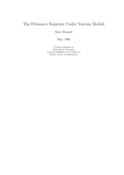 The Fibonacci Sequence Under Various Moduli