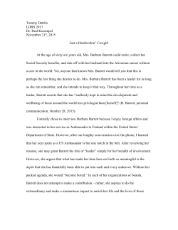 Barbara Barrett`s Leadership Profile Paper - DU Portfolio