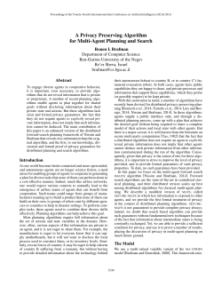 A Privacy Preserving Algorithm for Multi-Agent Planning and