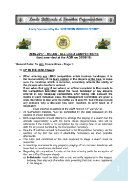 2016-2017 &ndash; RULES - ALL LBSO COMPETITIONS