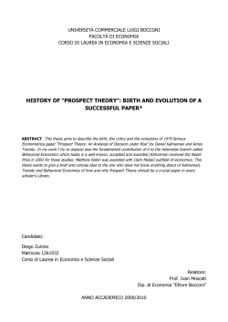 history of “prospect theory”: birth and evolution of a successful paper