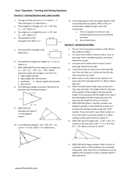 Yr7-Equations-Exercise3and4 (Worksheet)
