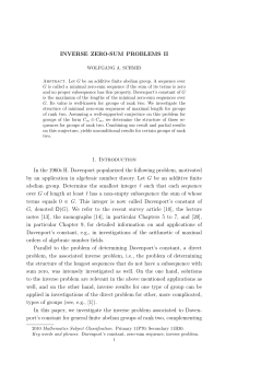 INVERSE ZERO-SUM PROBLEMS II 1. Introduction In the 1960s H