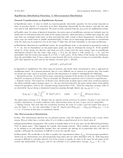 19 feb 2017 microcanonical distribution . L08&ndash;1 Equilibrium