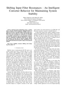 An Intelligent Converter Behavior for Maintaining System