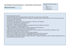 Key Strategic Partnership Workshop &ndash; Considerations to take forward: