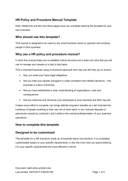 HR manual template - Business Victoria