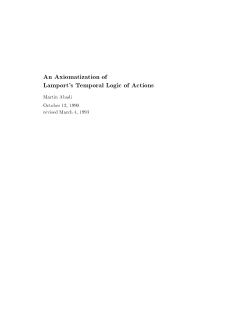 An axiomatization of Lamport`s temporal logic of actions
