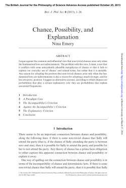 Chance, Possibility, and Explanation