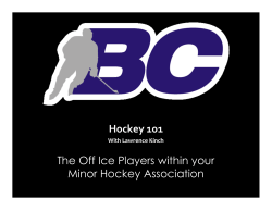 Hockey 101 The Off Ice Players within your Minor
