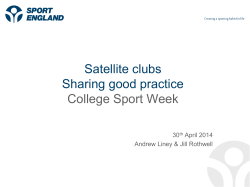 Satellite clubs - sharing good practice