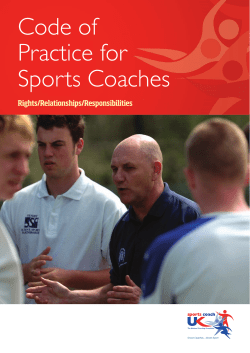 Code of Practice for Sports Coaches