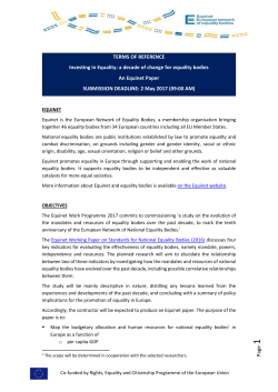 Page TERMS OF REFERENCE Investing in Equality: a decade of