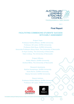 Facilitating Commencing Students` Success with