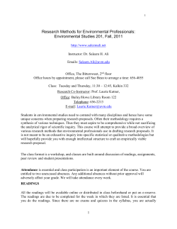 Environmental Studies 201