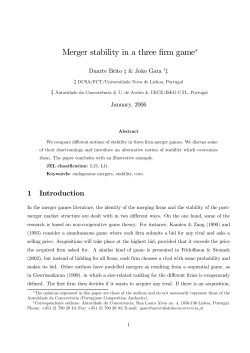 Merger stability in a three firm game