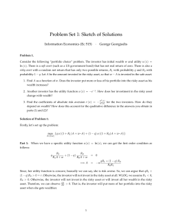 Problem Set 1: Sketch of Solutions