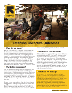 Establish Collective Outcomes - International Rescue Committee