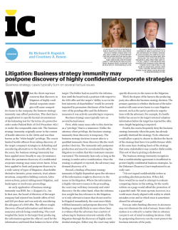Litigation: Business strategy immunity may
