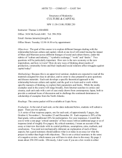 ARTH 723 &mdash; COMS 637 &mdash; EAST 564 Structures of Modernity