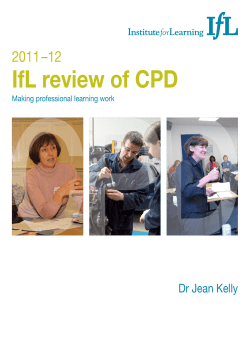 IfL review of CPD - Society for Education and Training