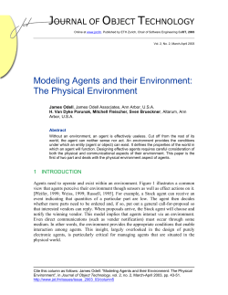 Modeling Agents and their Environment: The Physical Environment