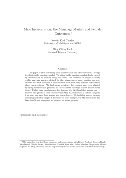 Male Incarceration, the Marriage Market and Female Outcomes