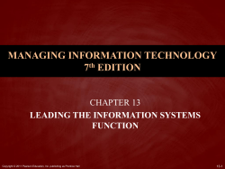 Ch13 - Leading the Information Systems Function
