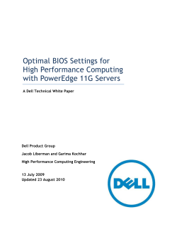 Optimal BIOS Settings for High Performance Computing with