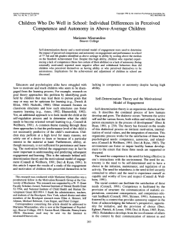 Children Who Do Well in School: Individual Differences in Perceived