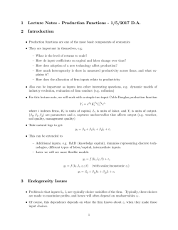 1 Lecture Notes - Production Functions