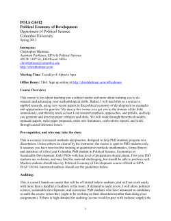Political Economy of Development