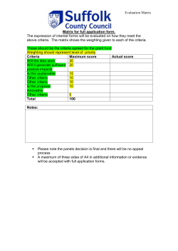 Matrix for evaluation of expression of interest form
