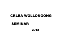 crlra wollongong seminar